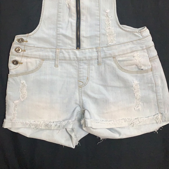 Distressed Denim Overalls - Picture 3 of 5